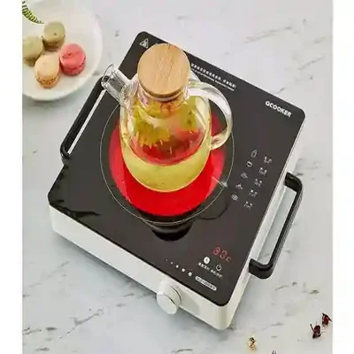 کاربرد QCOOKER CR-DT01 برای گرم کردن قوری قوری شیشهای روی اجاق القایی شیائومی QCOOKER CR-DT01