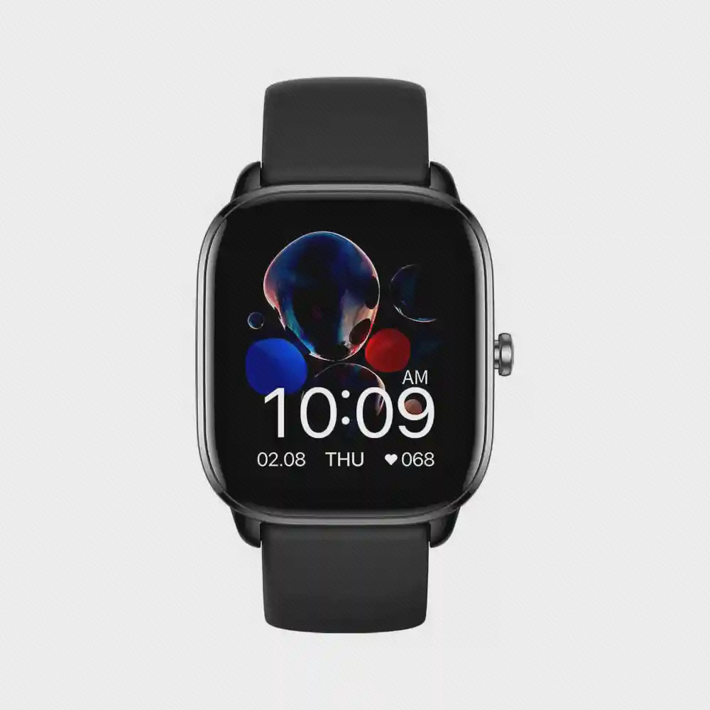 نمای روبهروی ساعت امیزفیت GTS 4 Mini ساعت هوشمند مشکی Amazfit GTS 4 Mini با صفحه 10:09