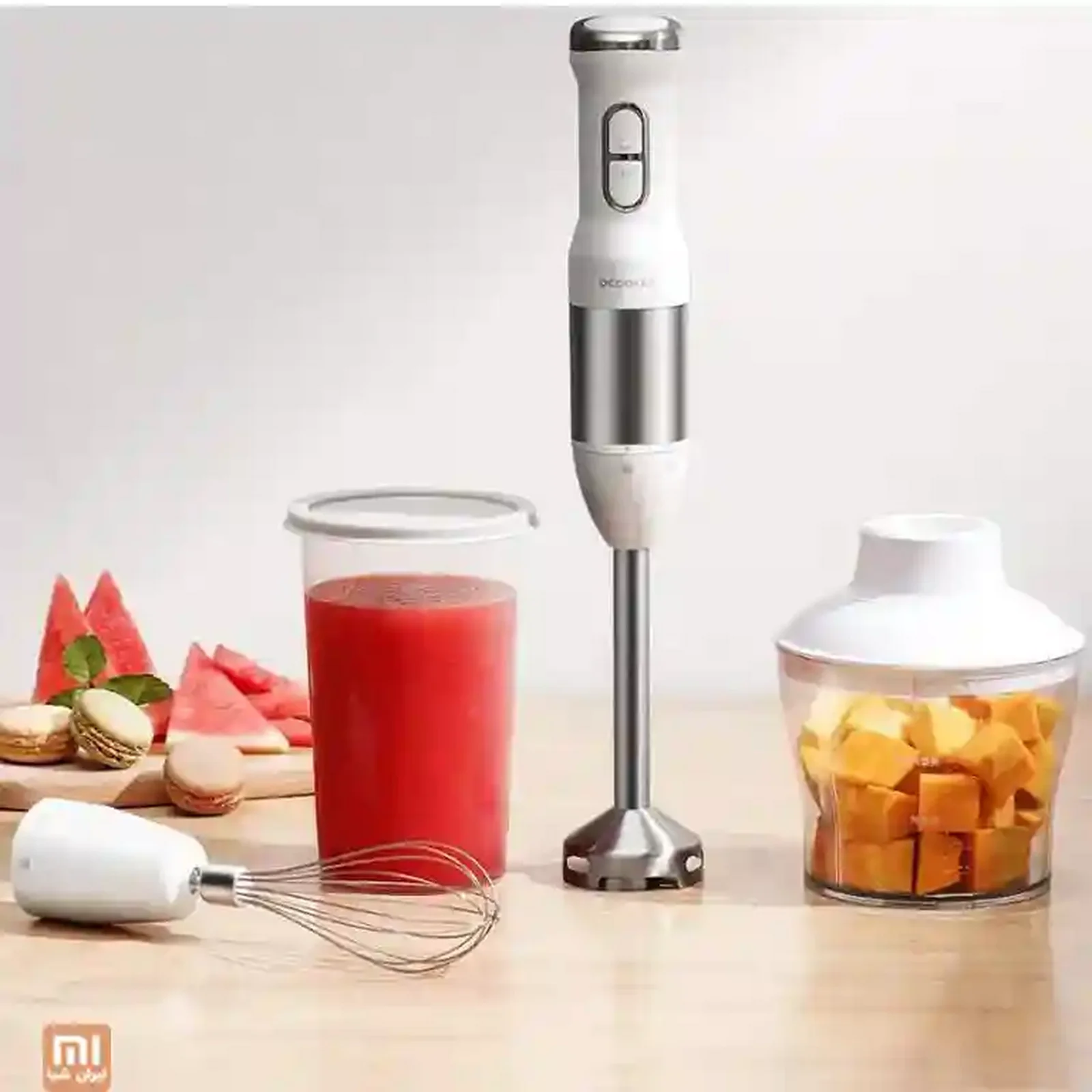 مخلوط کن چندکاره OCOOKER CD-HB01 و لوازم آن مجموعه مخلوط کن دستی OCOOKER CD-HB01 با همزن و خردکن