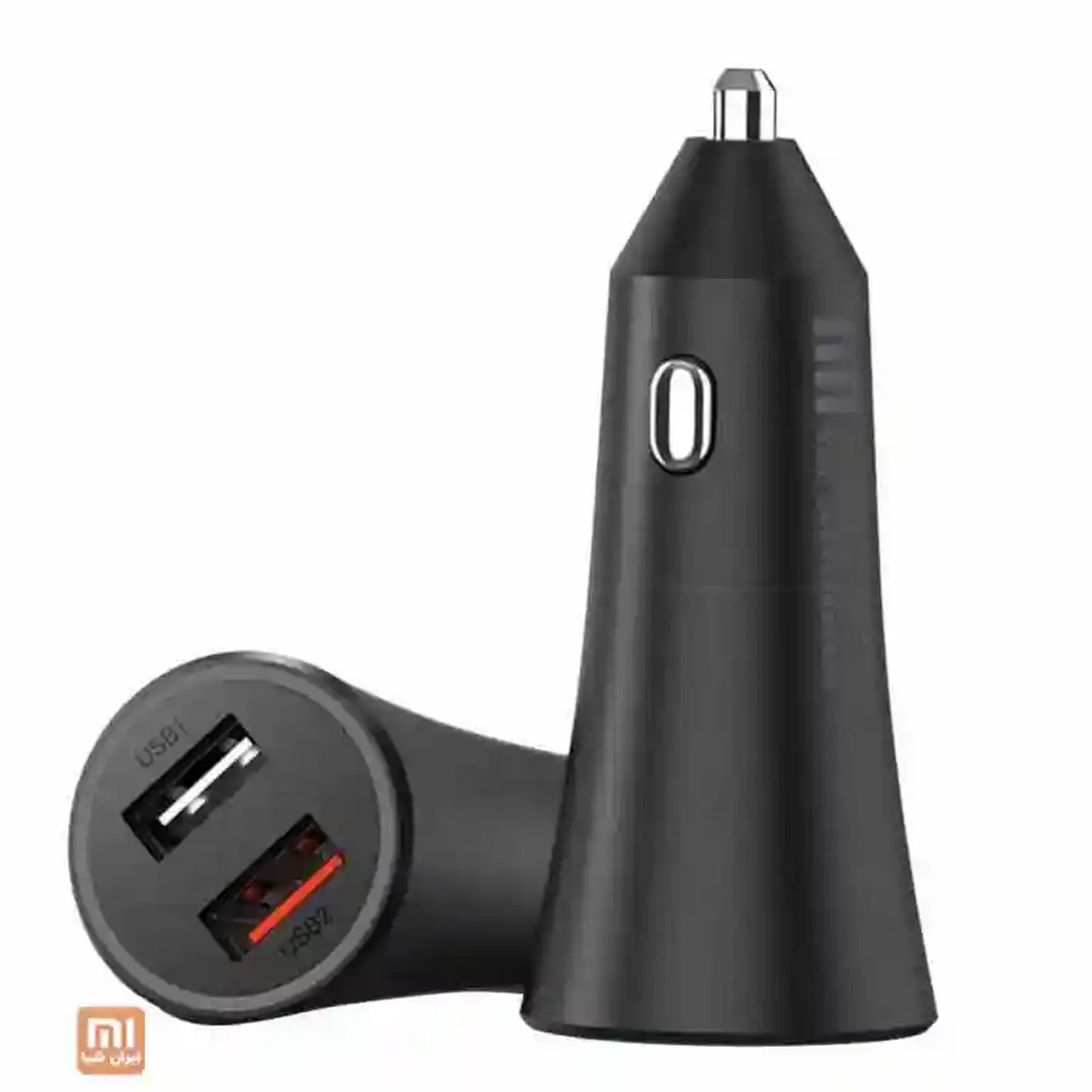 نمای دو زاویه شارژر فندکی شیائومی Mi 37W شارژر فندکی شیائومی Mi 37W مشکی با دو درگاه USB