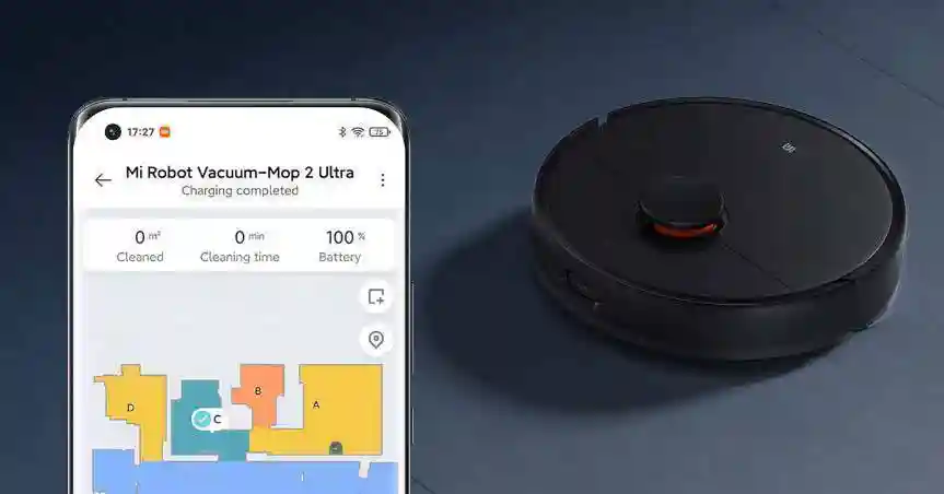 جارو رباتیک شیائومی مدل Mi Robot Vacuum-Mop 2 Ultra - کنترل Mop 2 Ultra با کمک اپلیکیشن