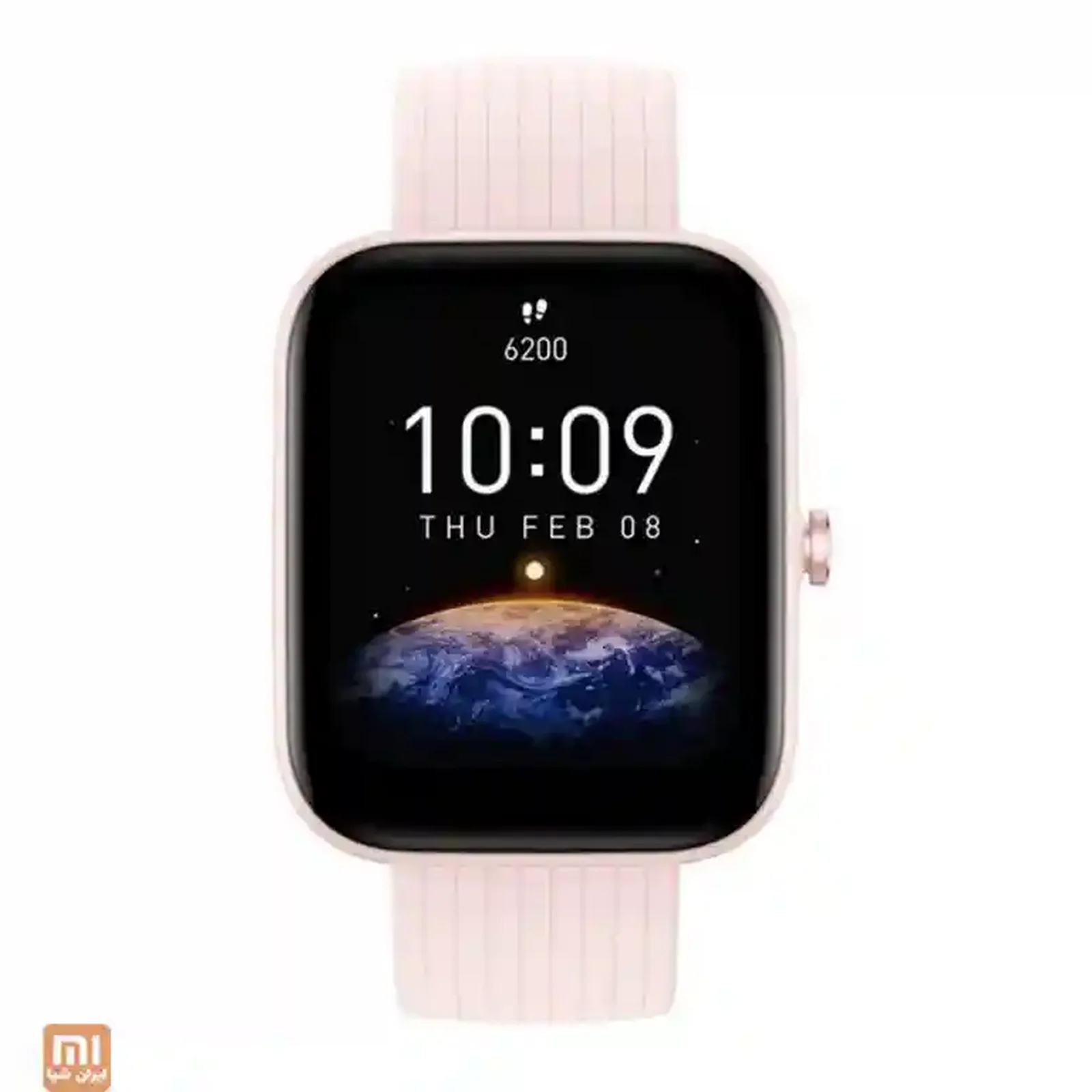 نسخه صورتی ساعت Amazfit Bip 3 ساعت هوشمند صورتی Amazfit Bip 3 از نمای روبهرو