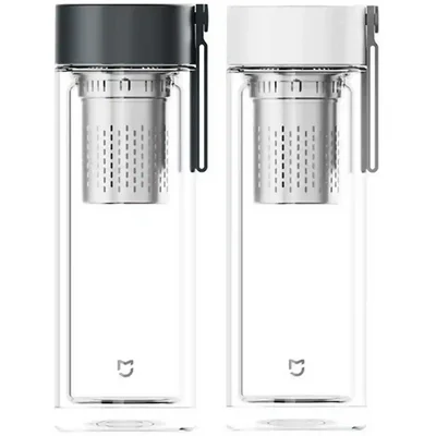 فلاسک شیشه‌ای دو لایه شیائومی Mijia MJBLB01PL در دو رنگ درپوش مشکی و سفید