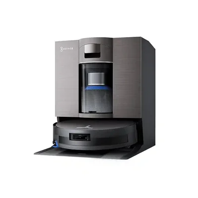 مجموعه جارو رباتیک Ecovacs X11 OmniCyclone جارو رباتیک اکووکس X11 OmniCyclone داخل ایستگاه چندمنظوره مشکی