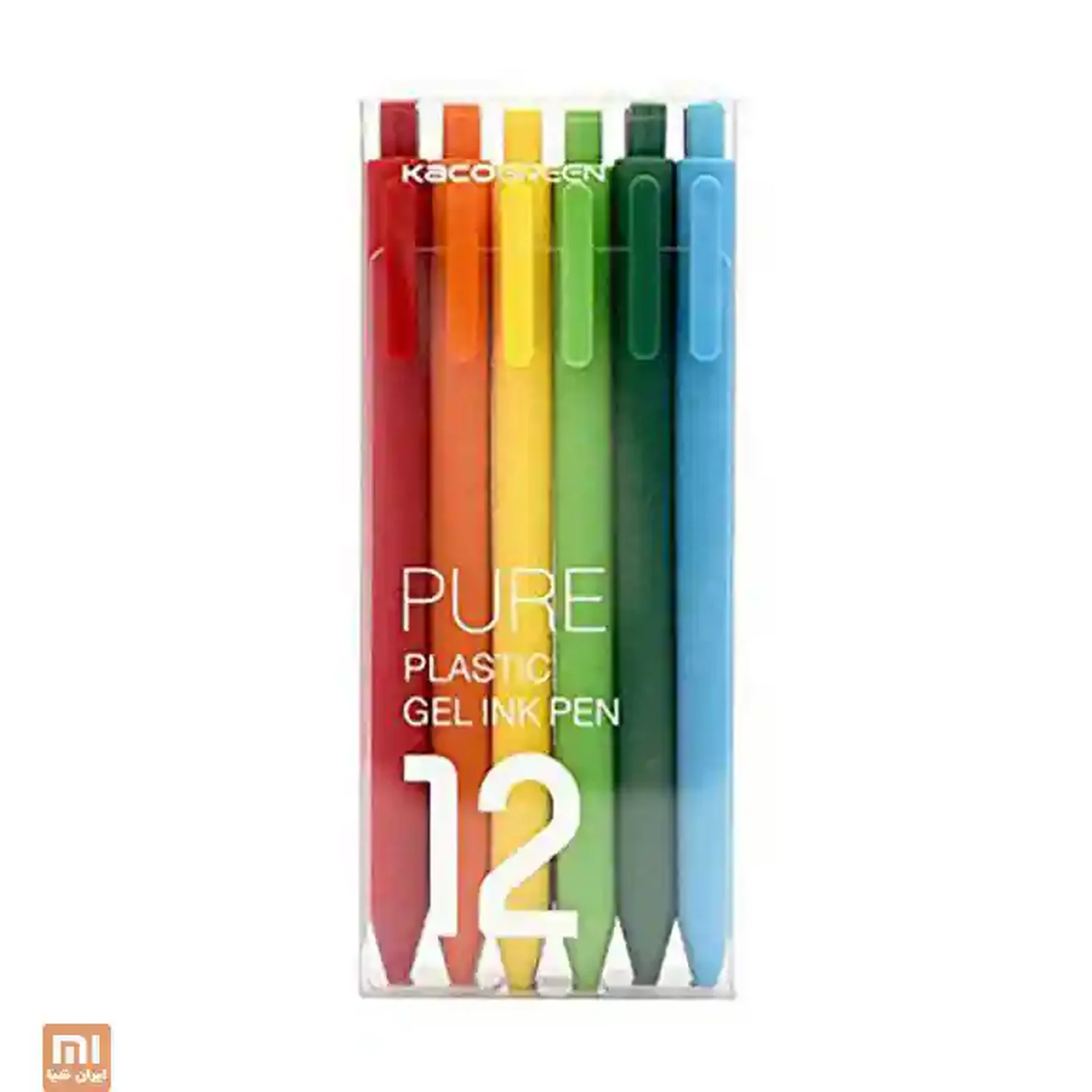 نمای اصلی پک خودکار رنگی KACO بسته 12 رنگ خودکار ژلهای KACO Pure Plastic Gel Ink Pen