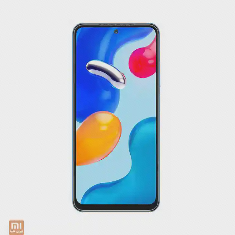 نمای جلوی گوشی شیائومی Redmi Note 11S با تصویر زمینه آبی