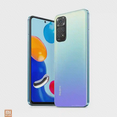 طراحی Redmi Note 11 4G آبی نمای جلو و پشت Redmi Note 11 4G رنگ آبی گرادیانی