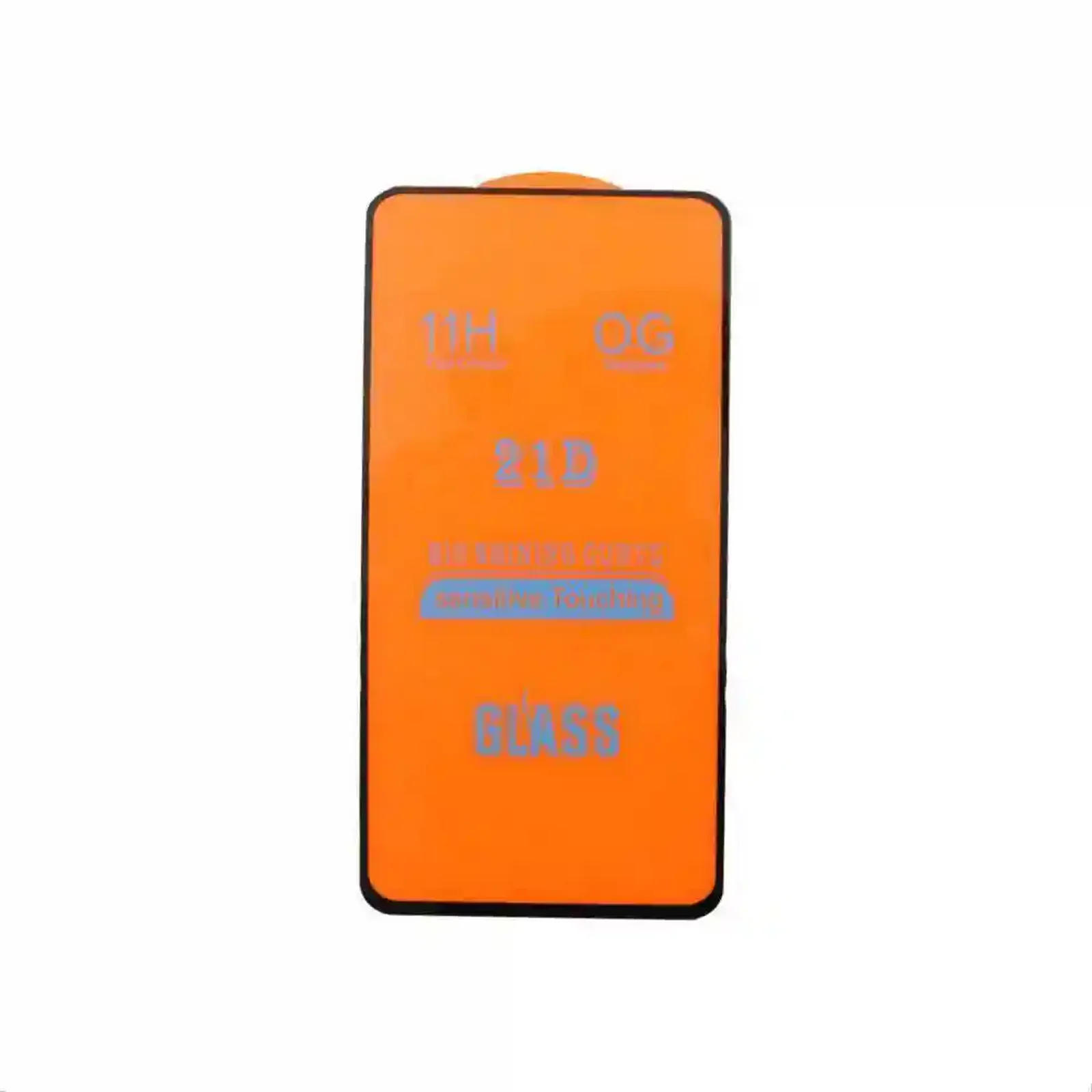 نمای اصلی گلس 21D Redmi Note 11 گلس 21D فول اسکرین Redmi Note 11 با پوشش نارنجی و حاشیه مشکی