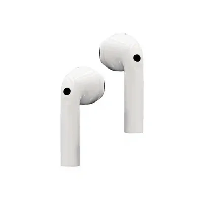 نمای نزدیک دو ایرباد سفید Redmi Buds 3 با ساقه کوتاه