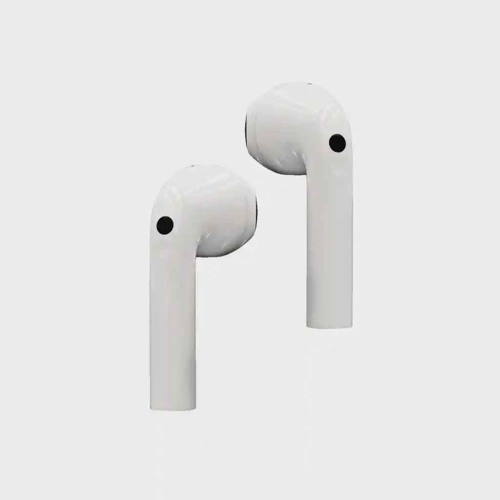 طراحی گوشیهای Redmi Buds 3 نمای نزدیک دو ایرباد سفید Redmi Buds 3 با ساقه کوتاه