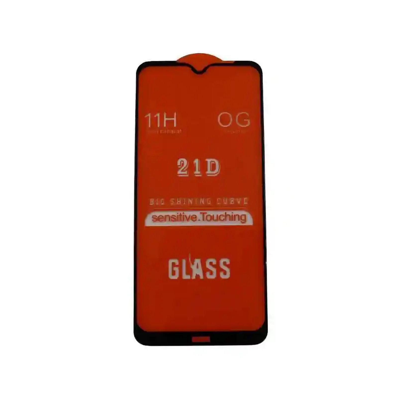 گلس 21D شیائومی Redmi Note 8T با پوشش نارنجی و ناچ قطره‌ای