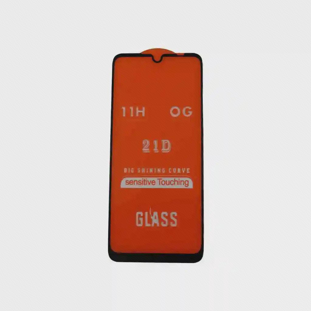 گلس 21D شیائومی Redmi Note 7 با پوشش نارنجی و قاب مشکی