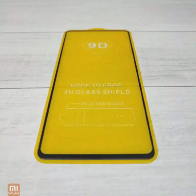 گلس 9D فول اسکرین Redmi Note 10 روی محافظ زرد با کادر مشکی