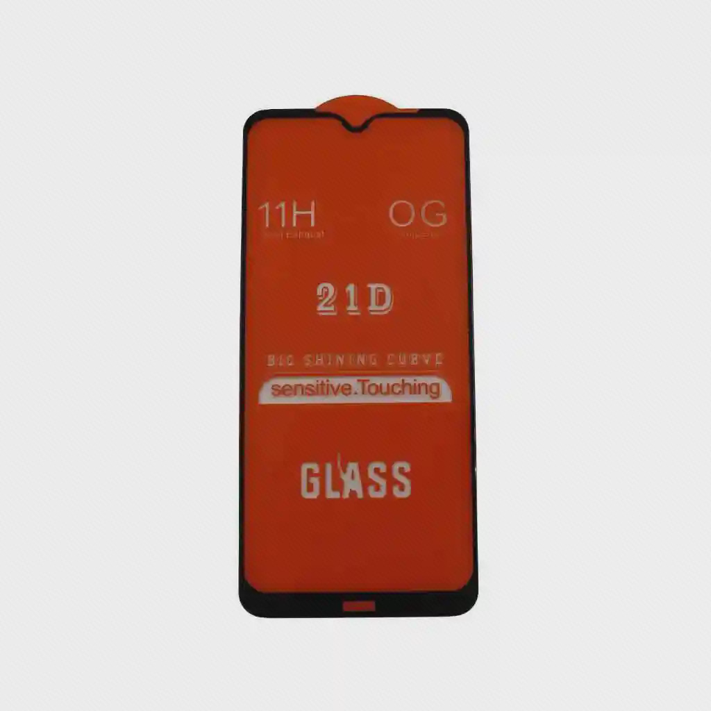 گلس 21D شیائومی Redmi Note 8T با پوشش نارنجی و ناچ قطره‌ای