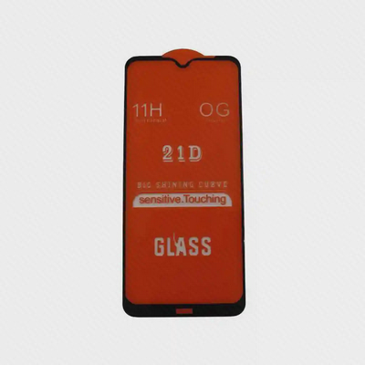 گلس 21D شیائومی Redmi Note 8T با پوشش نارنجی و ناچ قطره‌ای