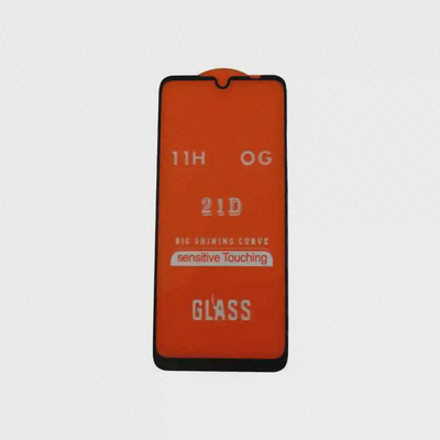 گلس 21D شیائومی Redmi Note 7 با پوشش نارنجی و قاب مشکی