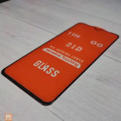 نمای مایل از پایین گلس 21D شیائومی Mi 9 Lite