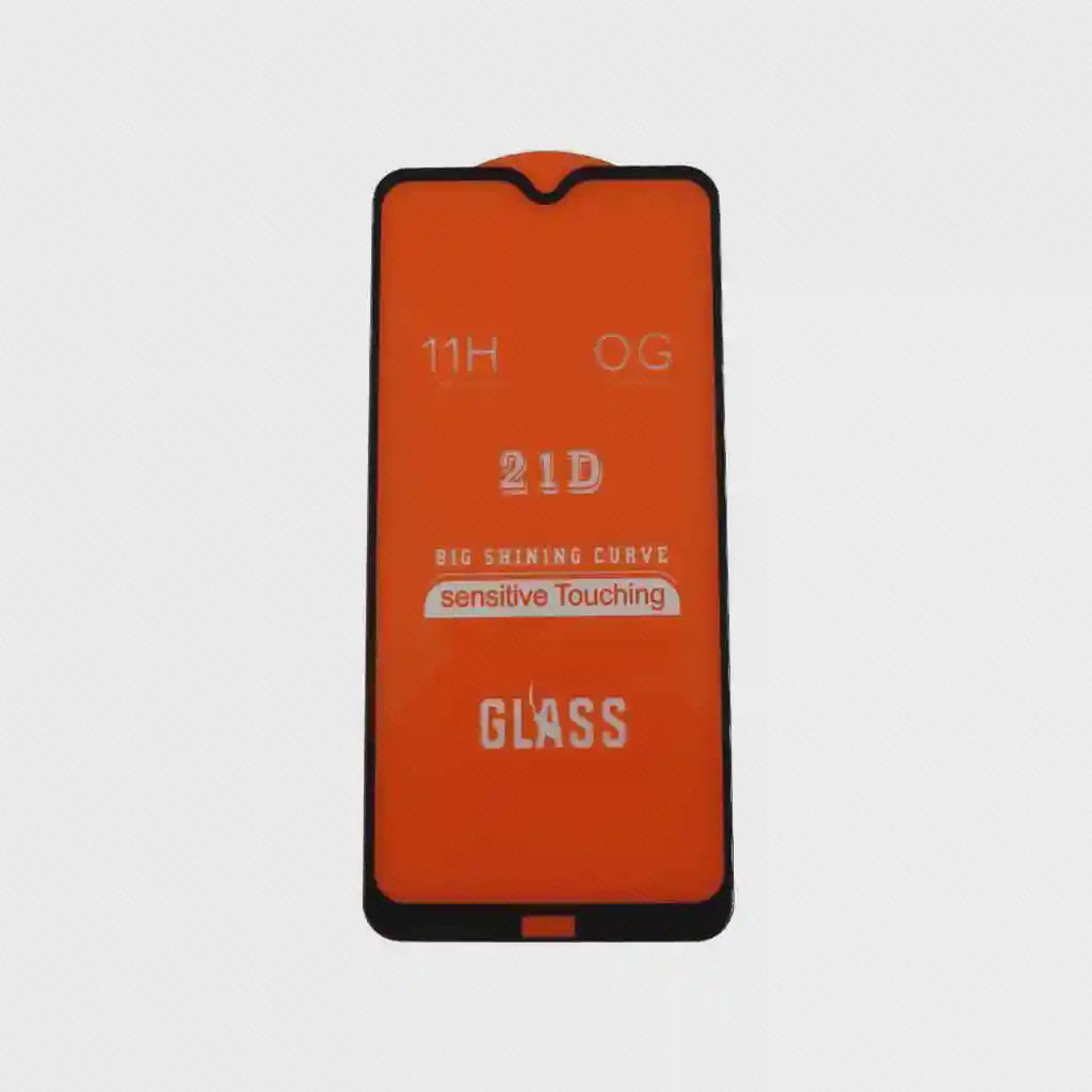 گلس 21D شیائومی Redmi 8A با ناچ قطره‌ای و پوشش نارنجی