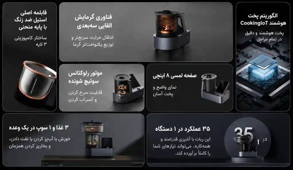 ربات آشپزی هوشمند شیائومی Xiaomi Smart Cooking Robot - سرآشپز حرفهای در آشپزخانه شما