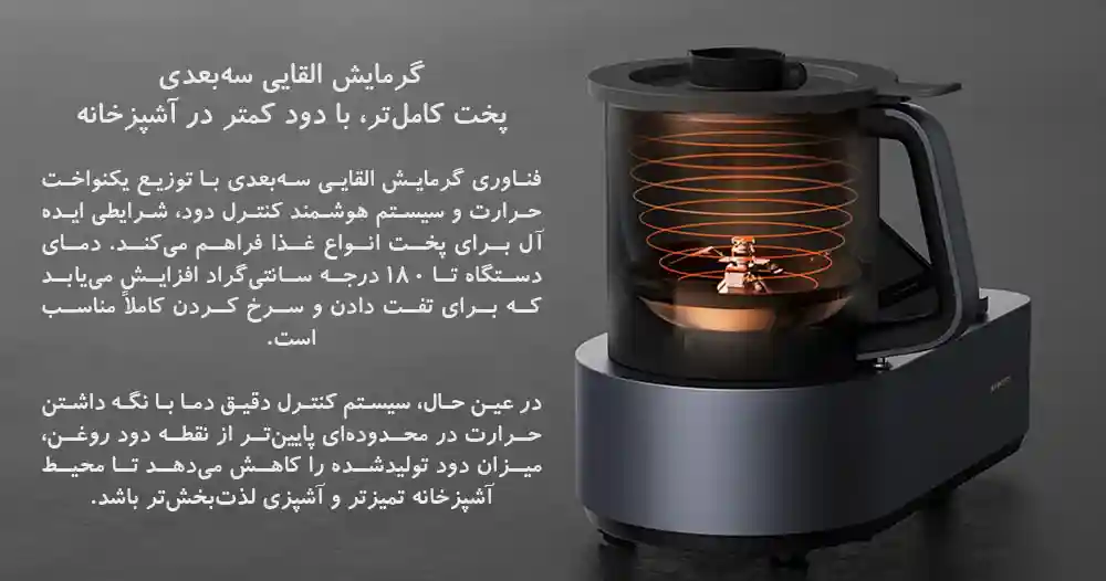 ربات آشپزی هوشمند شیائومی Xiaomi Smart Cooking Robot - گرمایش القایی سهبعدی