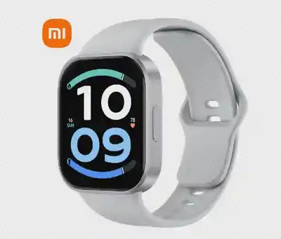 ساعت سفید Redmi Watch 6 Active ساعت Redmi Watch 6 Active با بند سفید و صفحه روشن از نمای مایل