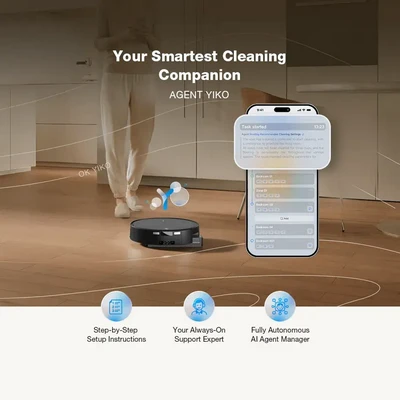 دستیار AGENT YIKO در T90 Pro Omni کنترل جارو Ecovacs T90 Pro Omni با دستیار هوشمند YIKO روی موبایل