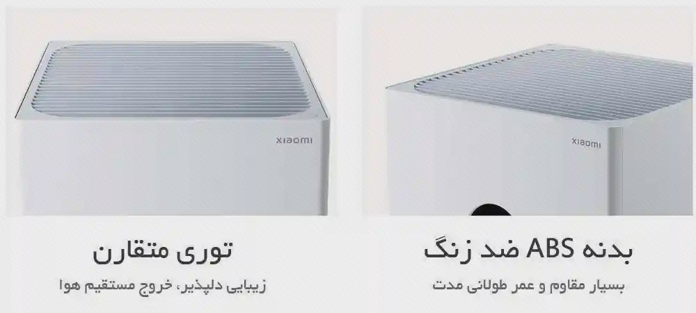 پوستر طراحی توری و بدنه شیائومی 4 Lite دو نمای نزدیک توری خروجی هوا و گوشه بدنه سفید شیائومی 4 Lite
