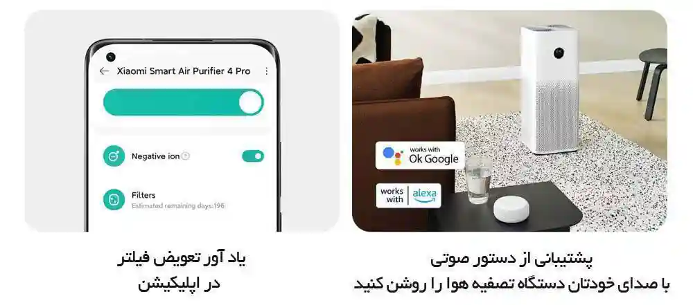 تصفیه هوا Xiaomi Air Purifier 4 Pro (گلوبال) - اپلیکیشن و کنترل از راه دور تصفیه هوای هوشمند شیائومی Air Purifier 4 Pro