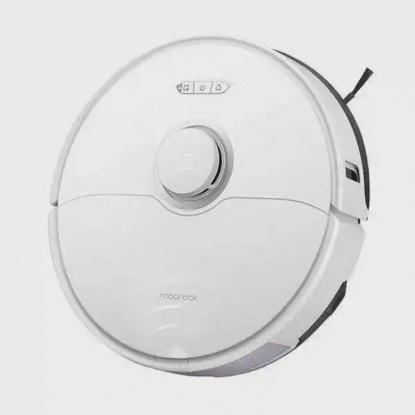 جارو رباتیک سفید Roborock S8 جارو سفید Roborock S8 از زاویه بالا با حسگر گرد و برس جانبی