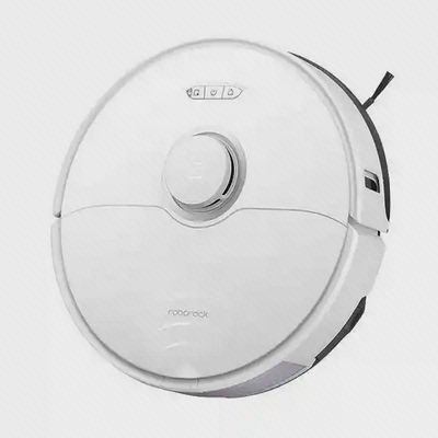 جارو رباتیک سفید Roborock S8 جارو سفید Roborock S8 از زاویه بالا با حسگر گرد و برس جانبی