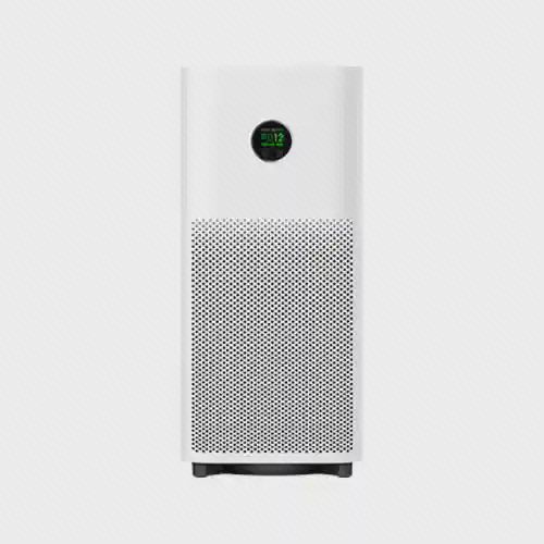 نمای جلوی تصفیه هوای Mijia 6 تصفیه هوای سفید Mijia Smart Air Purifier 6 با نمایشگر گرد روشن