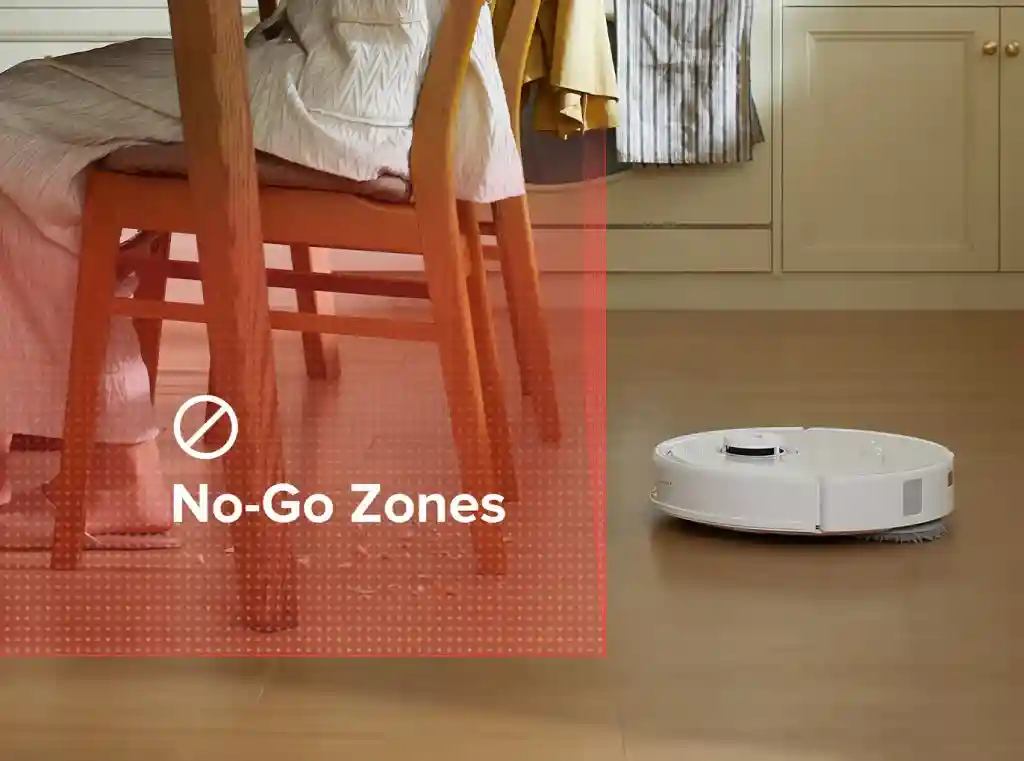 جارو رباتیک روبوراک مدل Roborock Qrevo Plus - پیشنهاد هوشمند محدودههای ممنوعه (No-Go Zones)