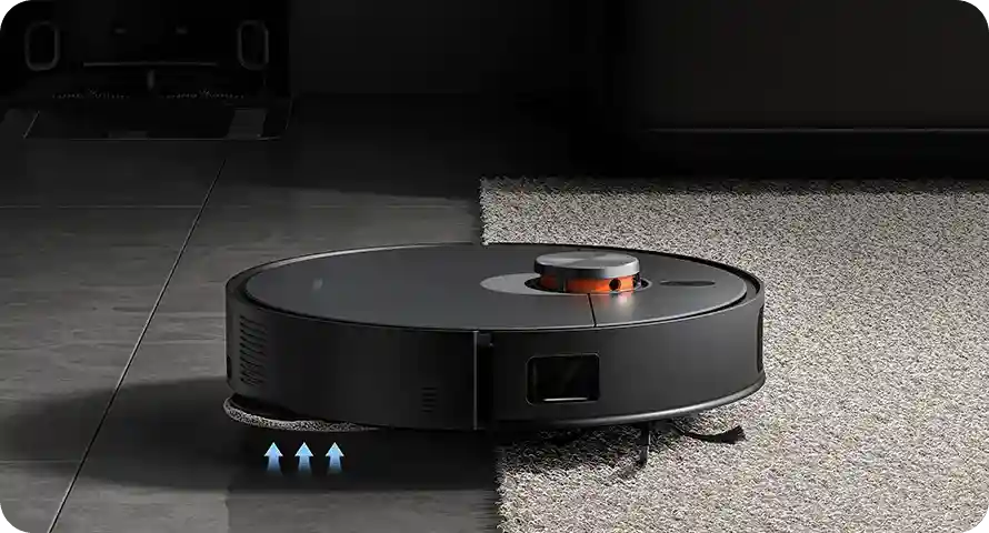 جارو رباتیک شیائومی مدل X20 Max - تشخیص هوشمند فرش : بالا بردن خودکار پد طی