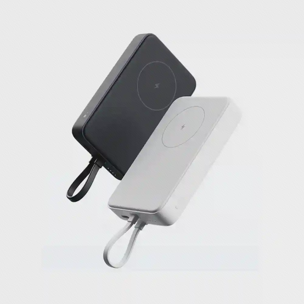 دو رنگ پاوربانک WPB1007MI دو پاوربانک مغناطیسی Xiaomi WPB1007MI سفید و مشکی با حلقه کابل