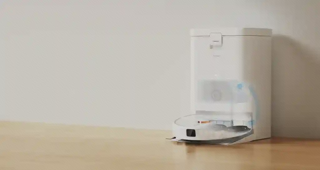 پوستر ساختار داخلی پایه Xiaomi H50 پایه Xiaomi H50 با بدنه نیمهشفاف و قطعات داخلی نمایشی بالای جاروی سفید