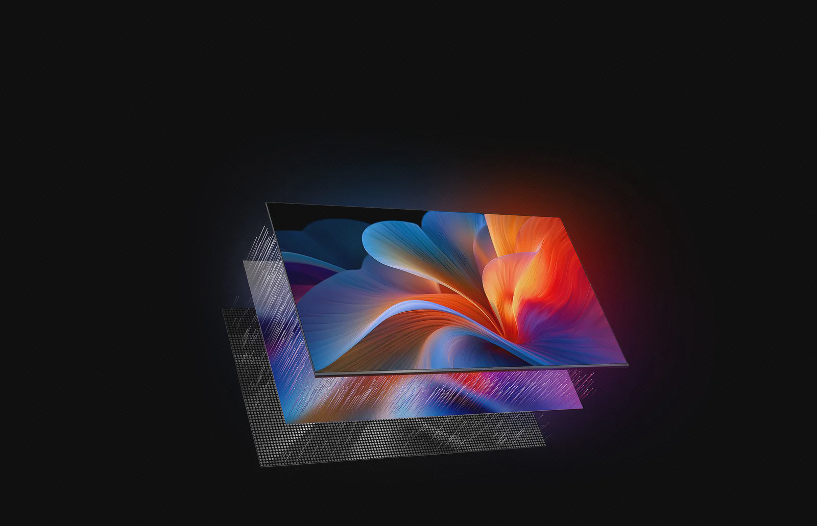 نمای لایه‌های پنل QLED در تصویر رسمی تلویزیون Xiaomi TV A Pro 75 2026