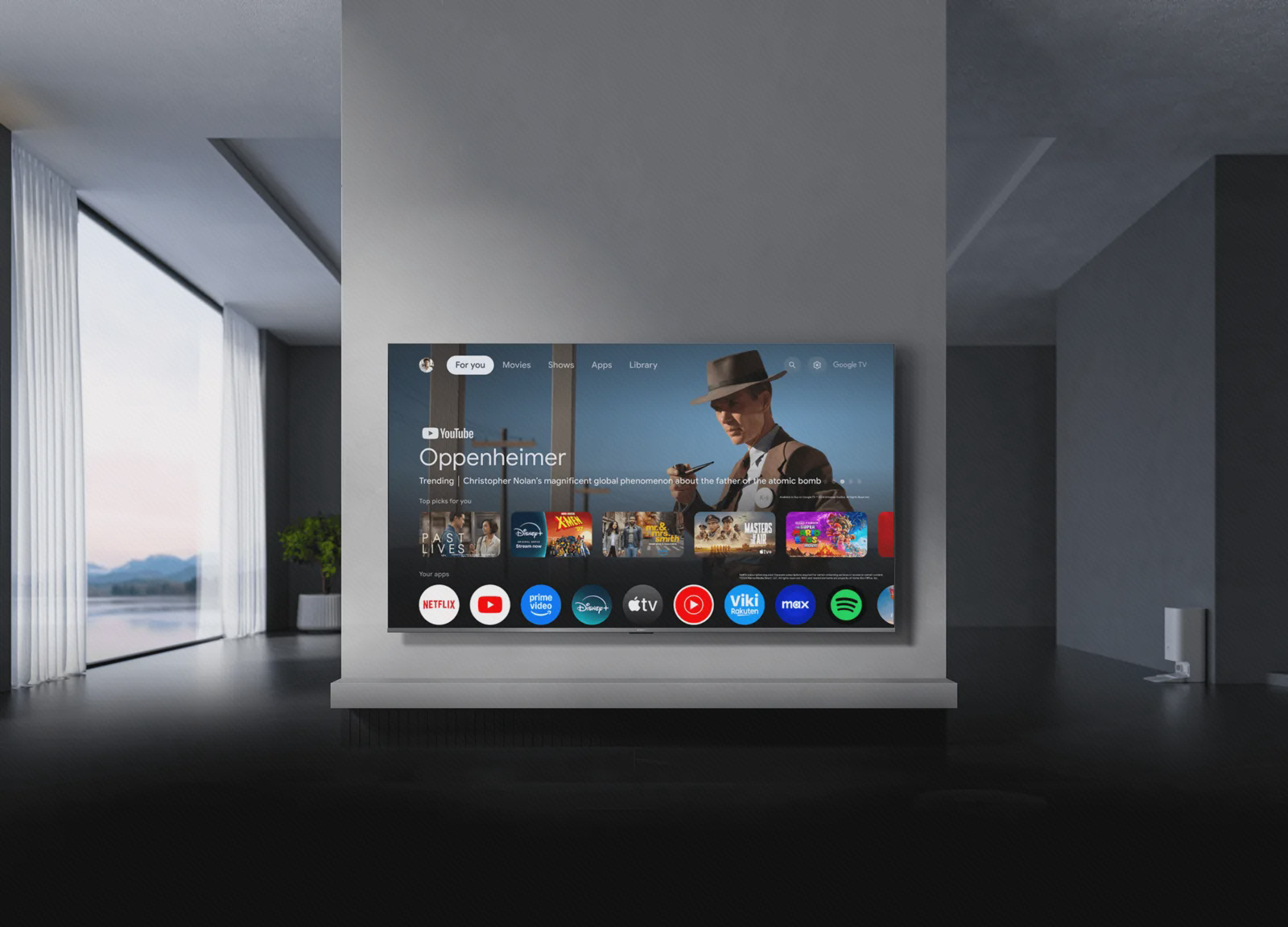 نمای رابط Google TV روی تلویزیون Xiaomi TV A Pro 75 2026 در تصویر رسمی