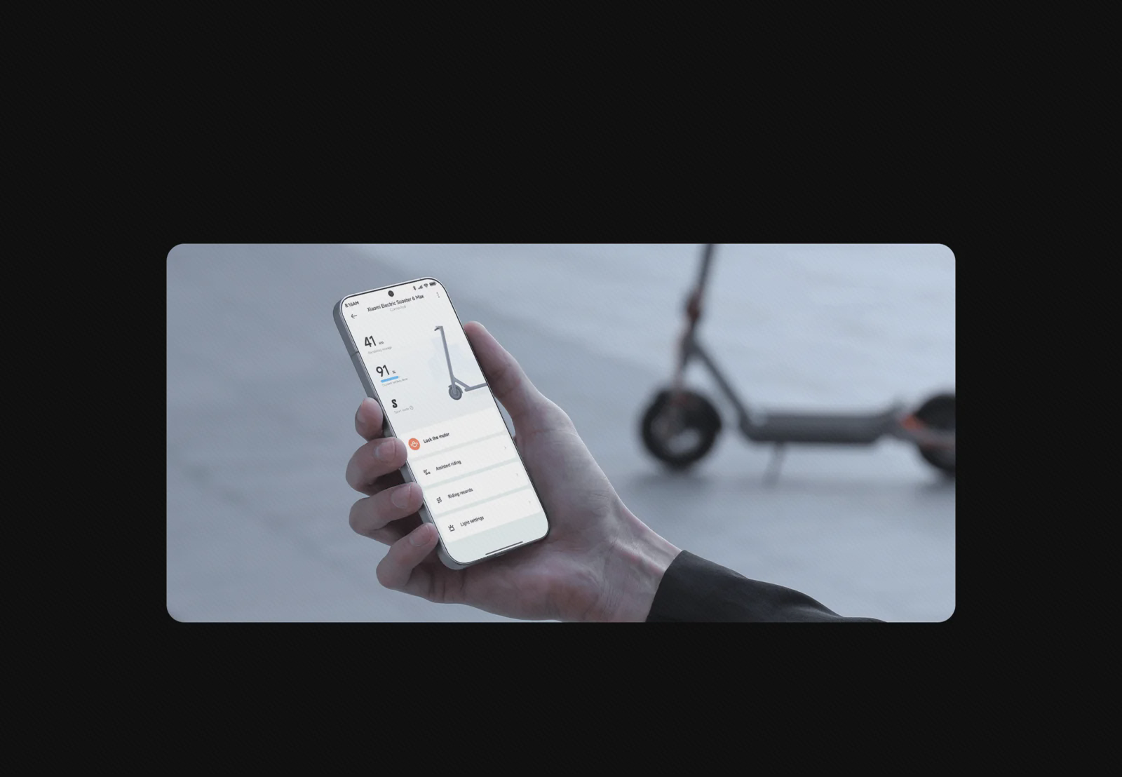 صفحه مدیریت Xiaomi Electric Scooter 6 Max در برنامه Xiaomi Home