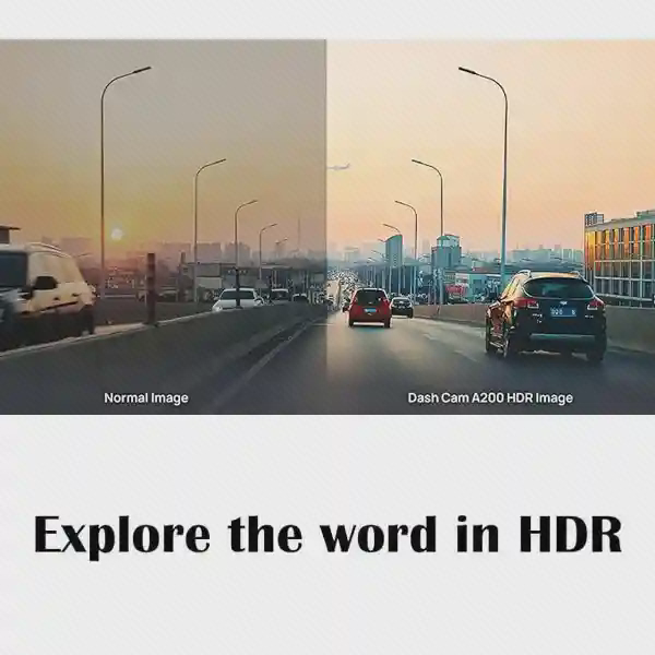 پوستر مقایسهٔ تصویر معمولی و تصویر HDR دوربین A200 در خیابان