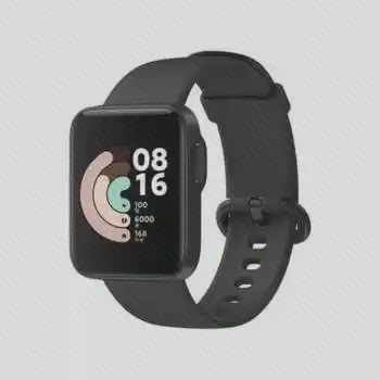 نمای ساعت مشکی Mi Watch Lite ساعت Mi Watch Lite مشکی با نمایشگر مربعی و بند سگکی