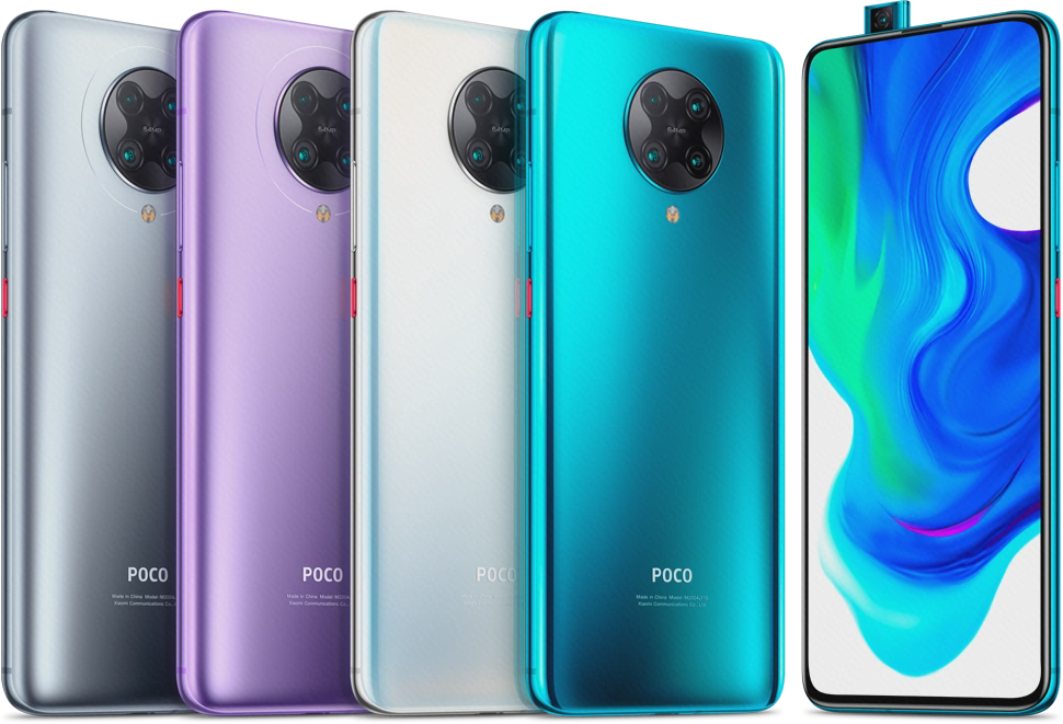 مرجع جلوی بدون ناچ Poco F2 Pro عکس رسمی Poco F2 Pro با نمایشگر بدون ناچ و دوربین سلفی بیرونآینده در بالای بدنه