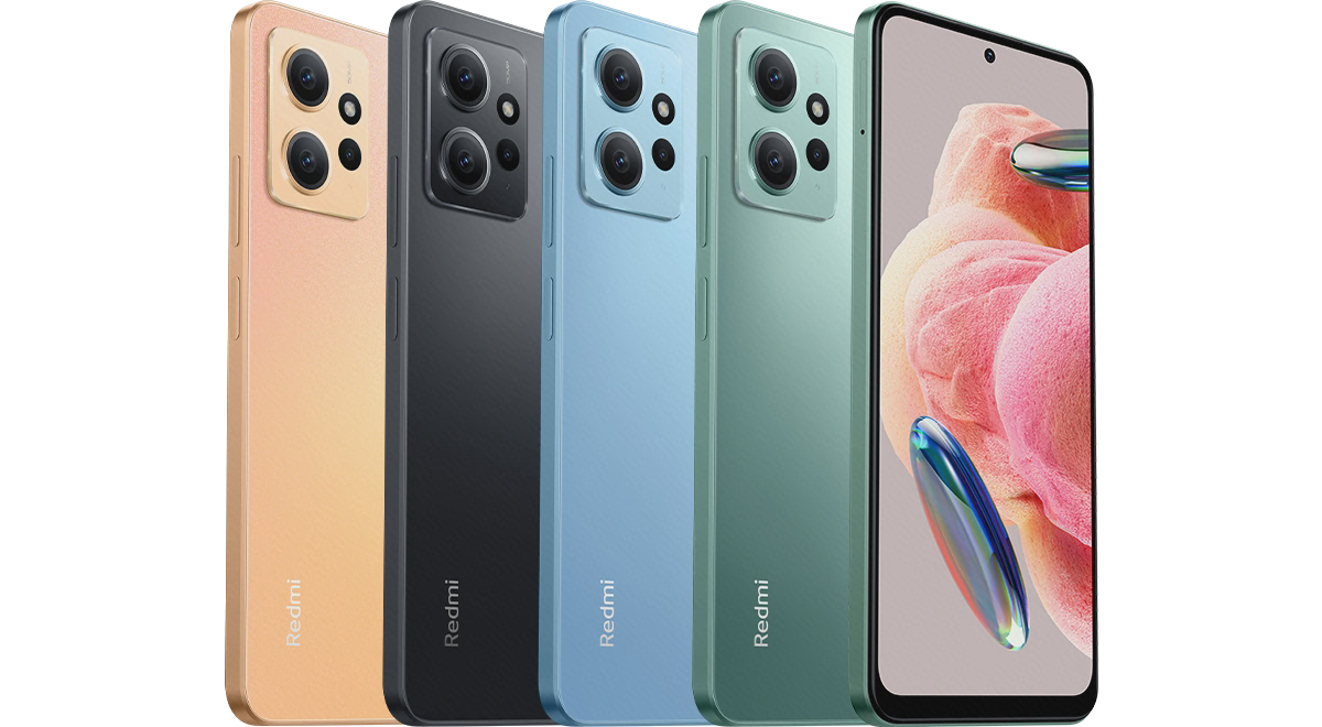 نمای رسمی جلو و رنگ‌های پشت Redmi Note 12 نسخه 4G با دوربین سلفی مرکزی