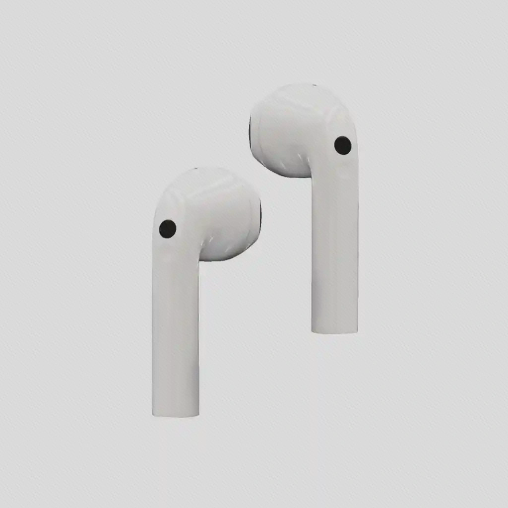فرم گوشیهای Redmi Buds 3 دو گوشی سفید ساقهدار Redmi Buds 3 با خروجی صدای بدون سری سیلیکونی