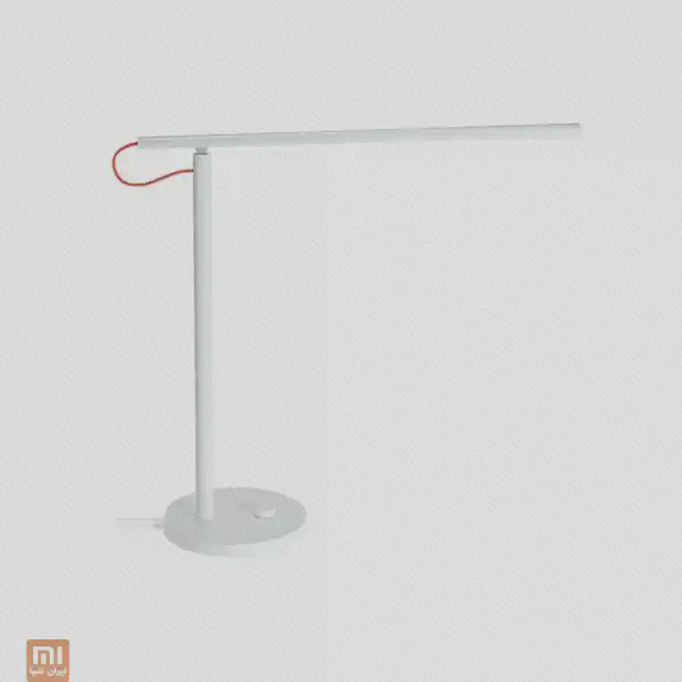 چراغ مطالعه سفید Mi Desk Lamp 1S با بازوی باریک، سیم قرمز و پایه گرد