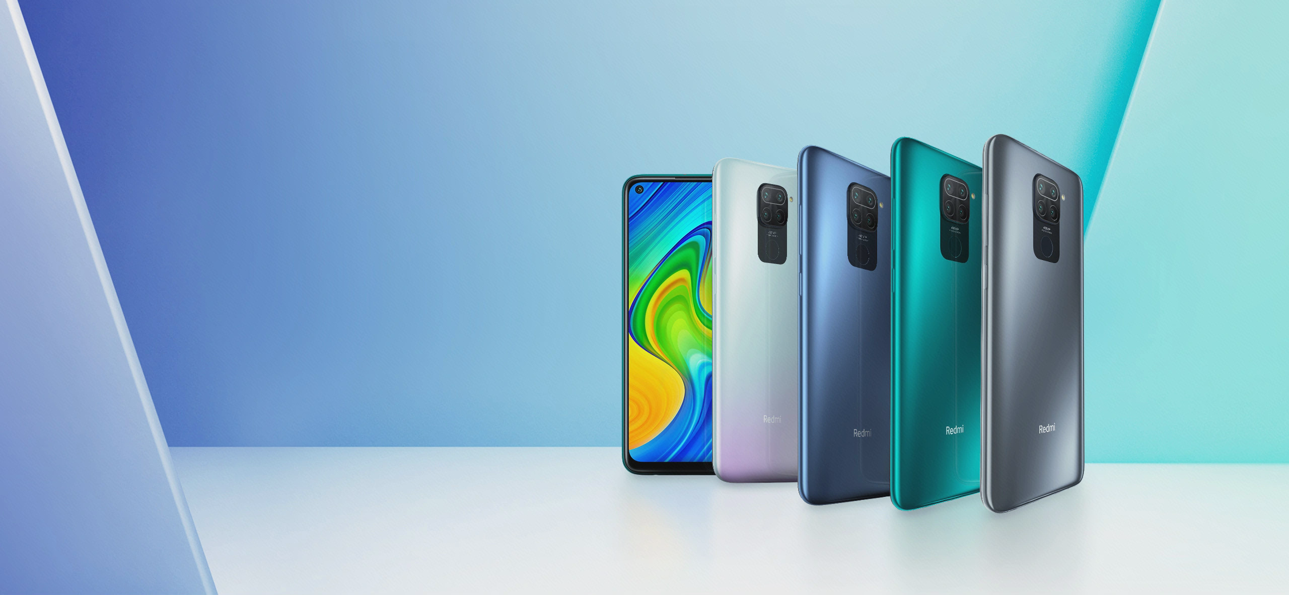 تصویر رسمی Redmi Note 9 از جلو و پشت در چند رنگ