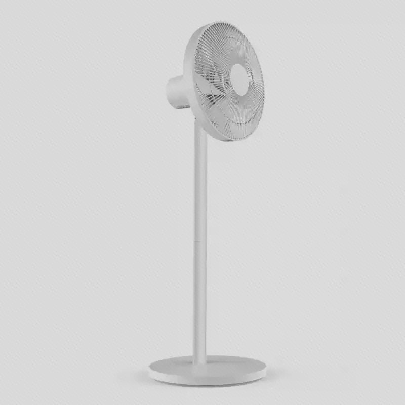 پنکهٔ هوشمند Mi Smart Standing Fan 1C نمای زاویهدار پنکهٔ سفید JLLDS01DM با پایهٔ ایستاده