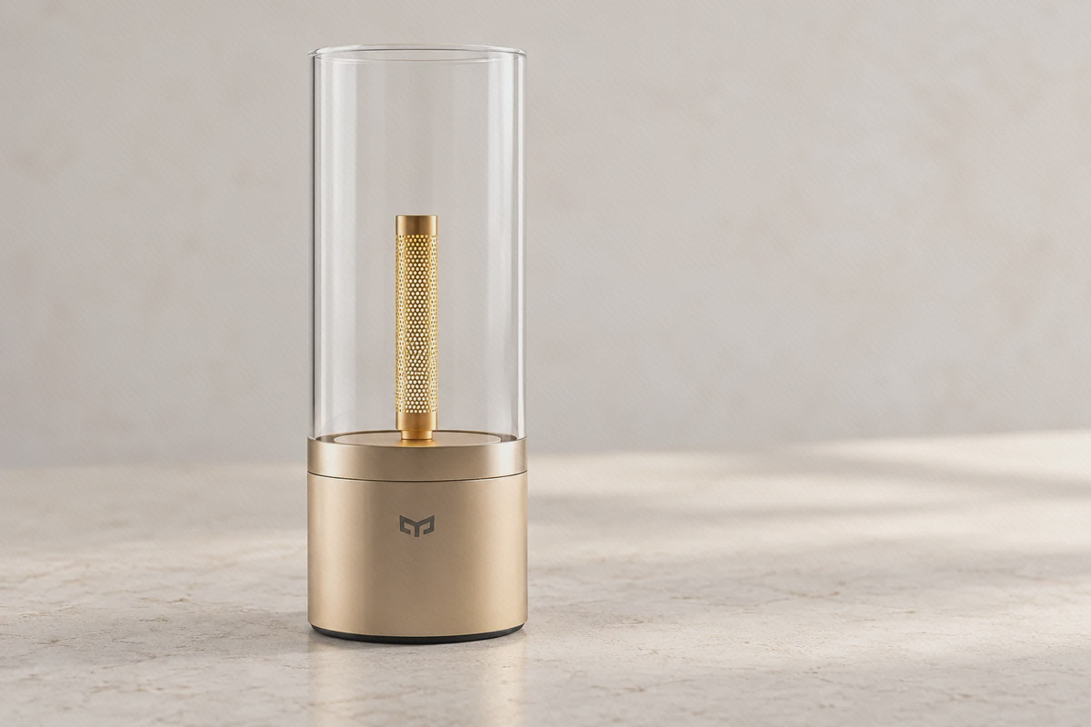 نمای جزئیات ستون LED و پوشش شفاف چراغ طلایی Yeelight Candela YLFWD-0019
