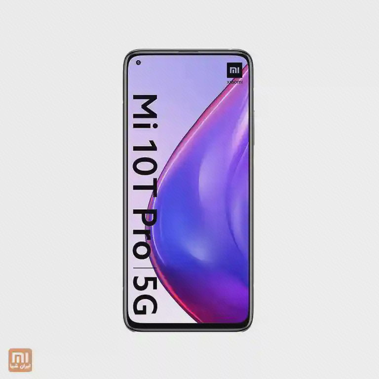 نمای جلوی Mi 10T Pro 5G با دوربین سلفی در گوشهٔ بالای چپ