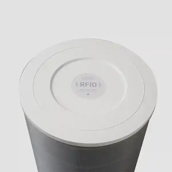 نمای کف و علامت RFID فیلتر نمای کف فیلتر استوانهای با قاب روشن و نوشتهٔ RFID در مرکز