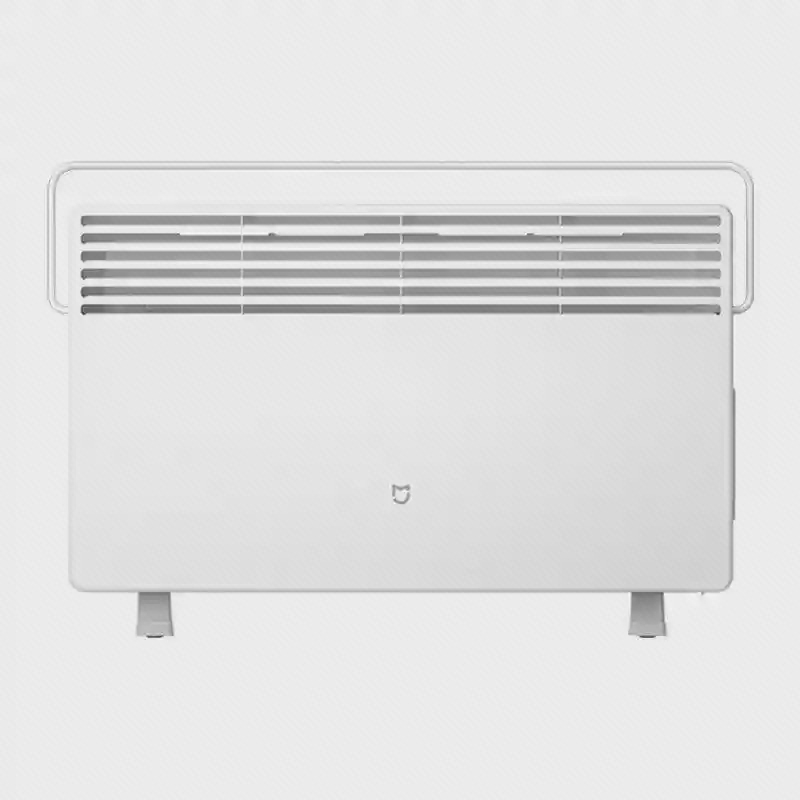بخاری سفید Mi Smart Space Heater S با بدنهٔ کشیده، شبکهٔ بالایی و دو پایه